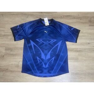 NWT Puma X-football Soccer Jersey T-shirt Men's Sz M Blue Black Blokecore Y2K